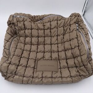 Mocha Color Oversized Slouchy Quilted Puffer Puffy Hobo Tote Bag - Alexis Bendel